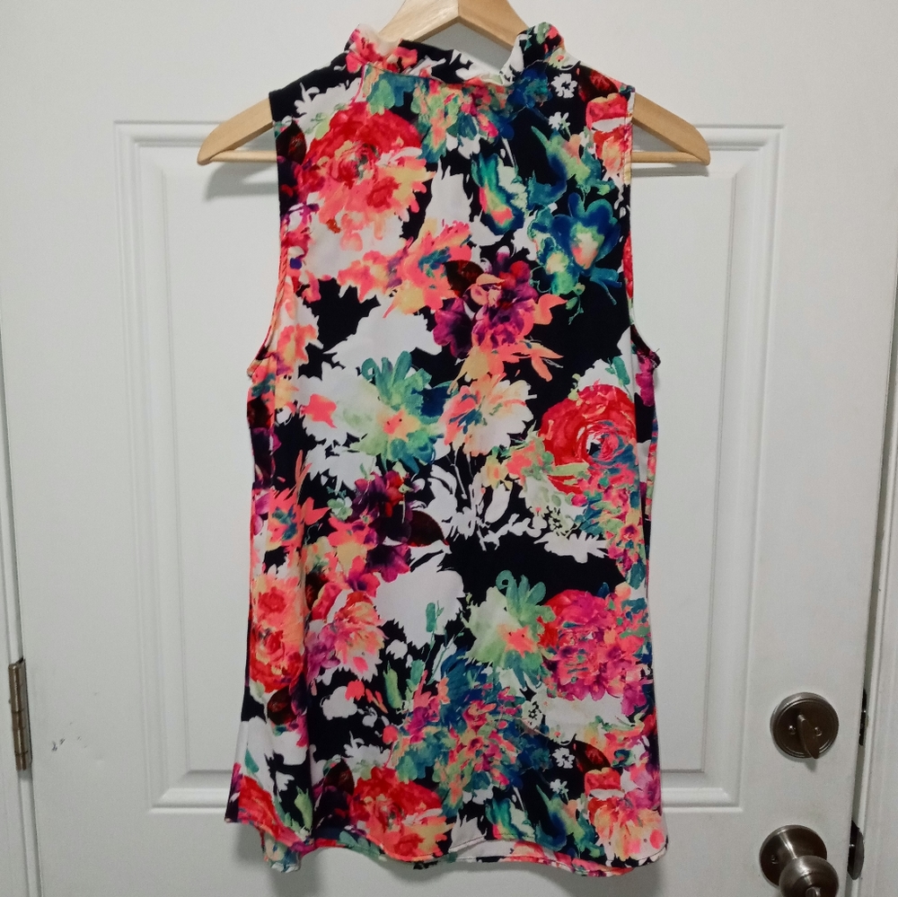 12PM by Mon Ami sleeveless ruffle neck blouse - Picture 3 of 5